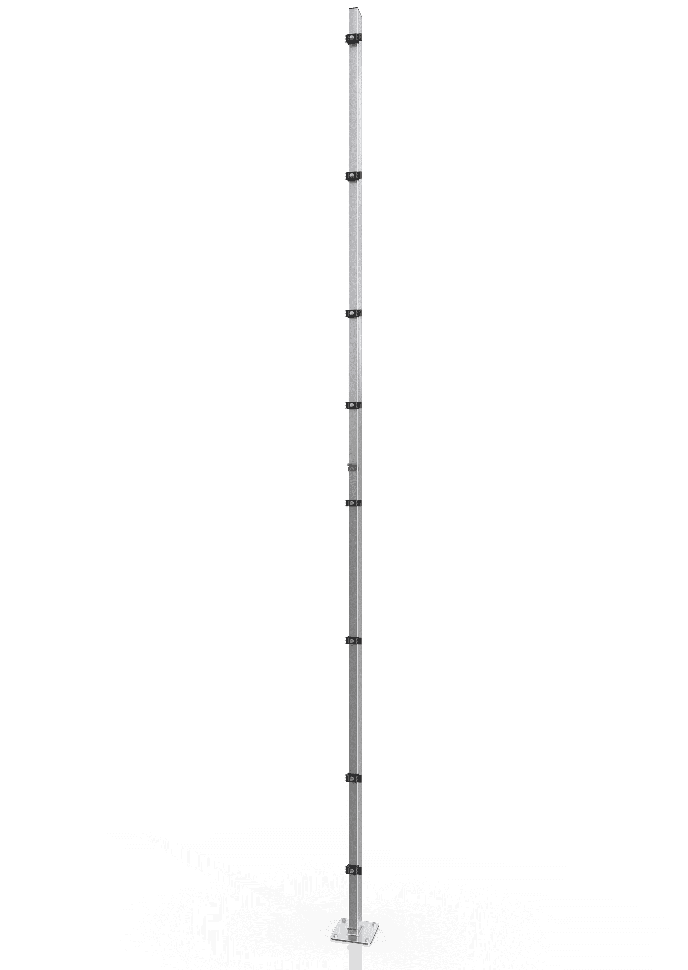 Reihenpfosten für Gittertrennwand ECONFENCE® BASIC LINE ZINK 80x40x4000MM