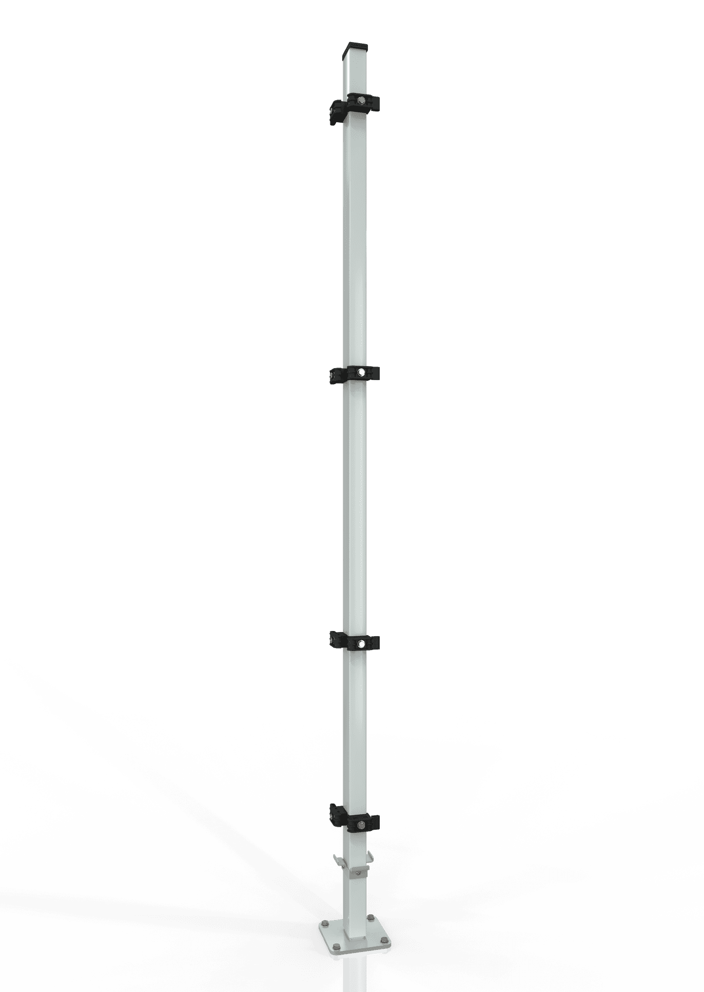 Universal-Eckpfosten für Gittertrennwand ECONFENCE® BASIC LINE 2000mm RAL-7035